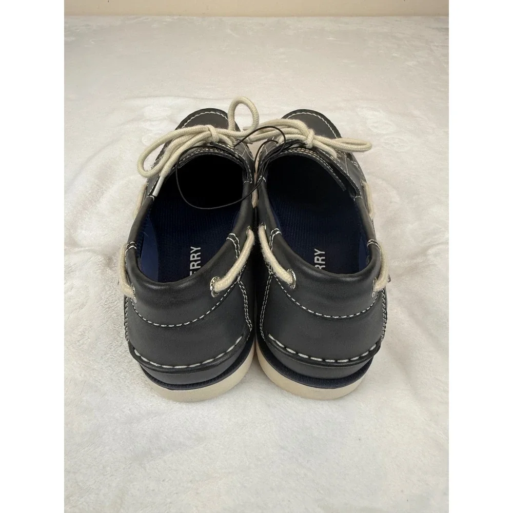 Sperry Top-Sider Casco 2 Eye Mens Navy Blue Leather Boat Shoes Size 10 New